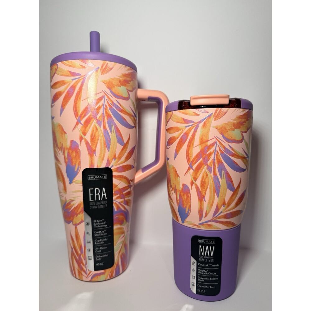 BruMate x Billabong Exclusive TROPIC WAVE 40oz Era + 25oz Nav Tumbler Set BNWT